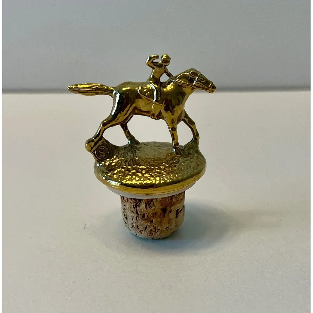 Blanton's Gold Edition Bourbon Bottle Stopper Letter S Horse Jockey Cork Topper